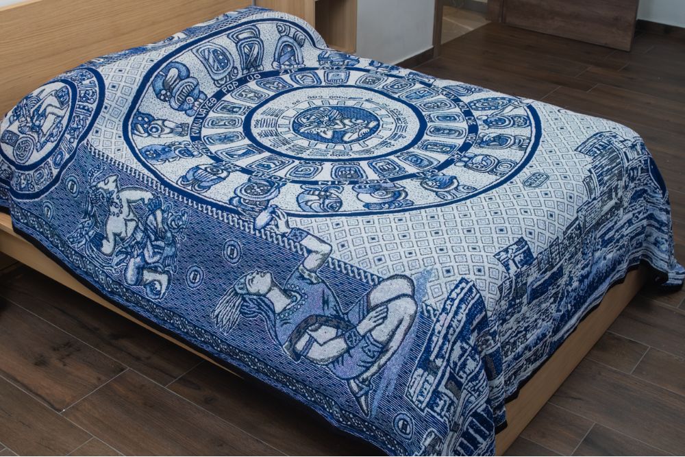 Colcha Polar Azteca Calendario Maya