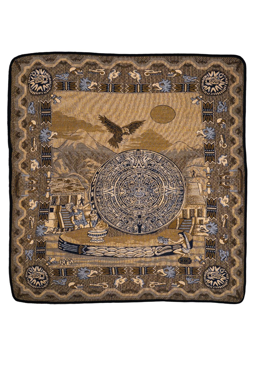 Colcha Polar Azteca Calendario Azteca I - Imagen 4