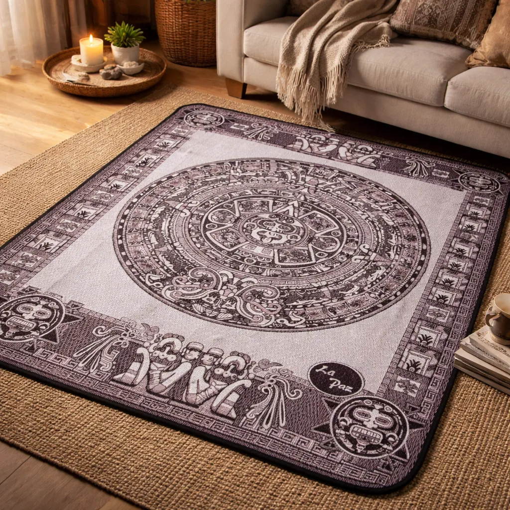 Colcha Polar Azteca Calendario Azteca - Imagen 4