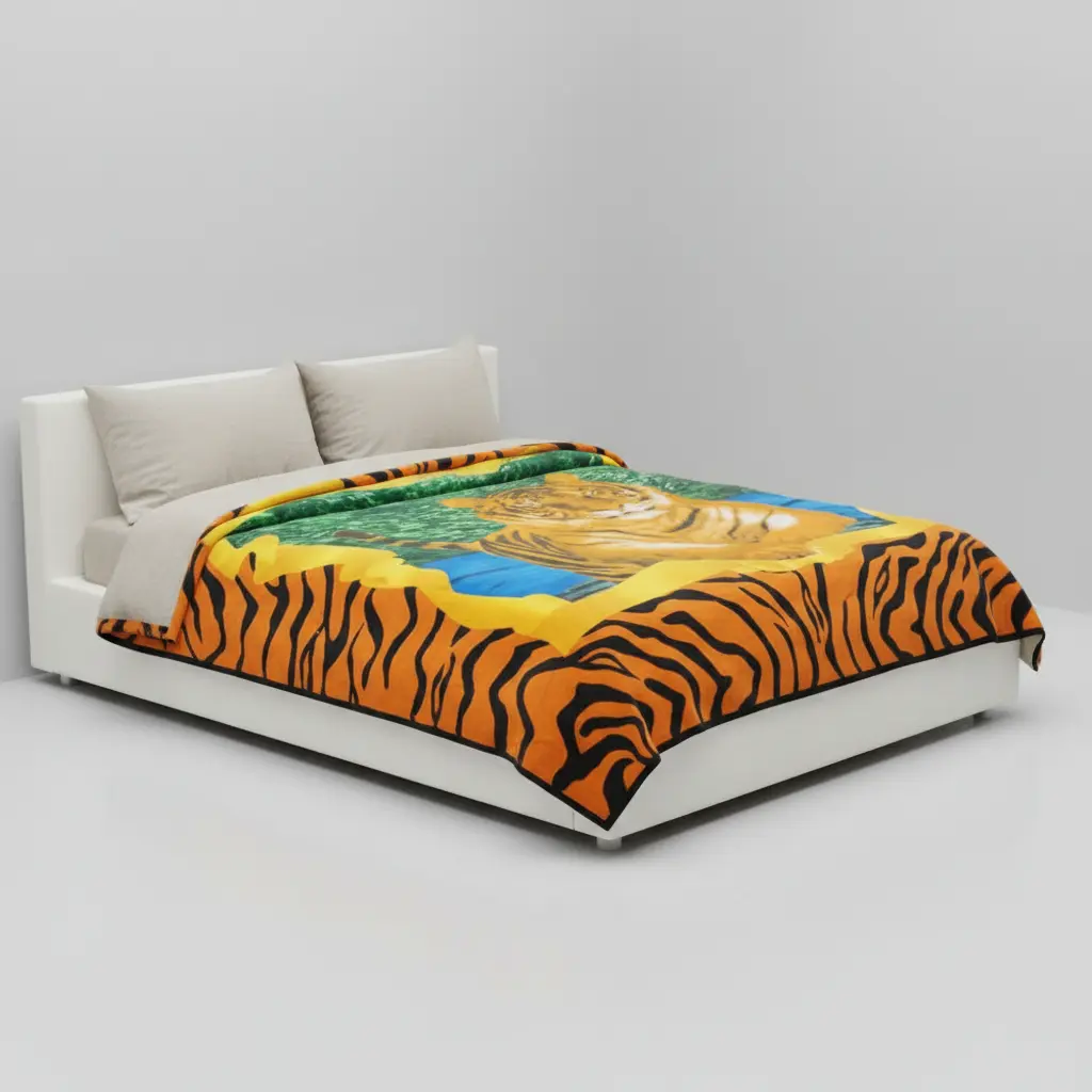 Cobertor Raschel Matrimonial Tigre - Imagen 4