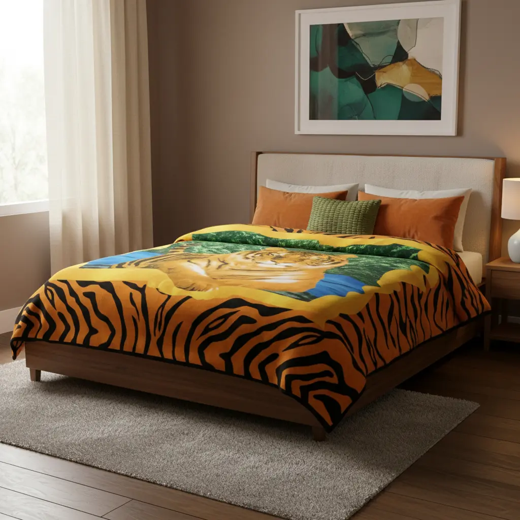 Cobertor Raschel Matrimonial Tigre - Imagen 2